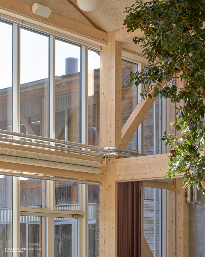 Indvendig facade på LKR Innovation House