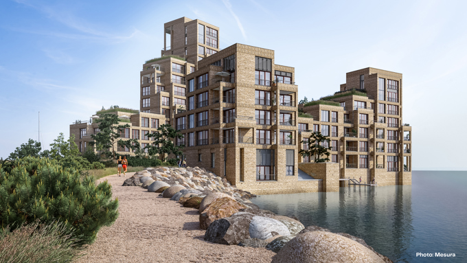 Tuborg Strandeng, Kysthusene