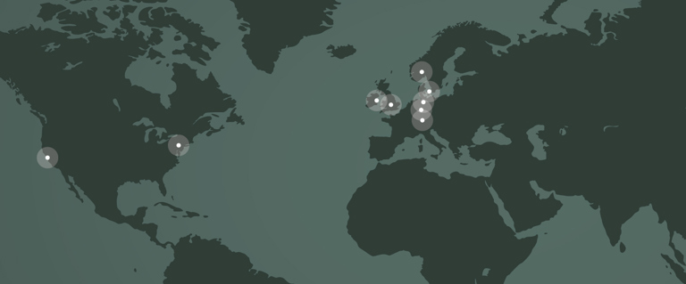 Verdenskort med WindowMaster kontorer
