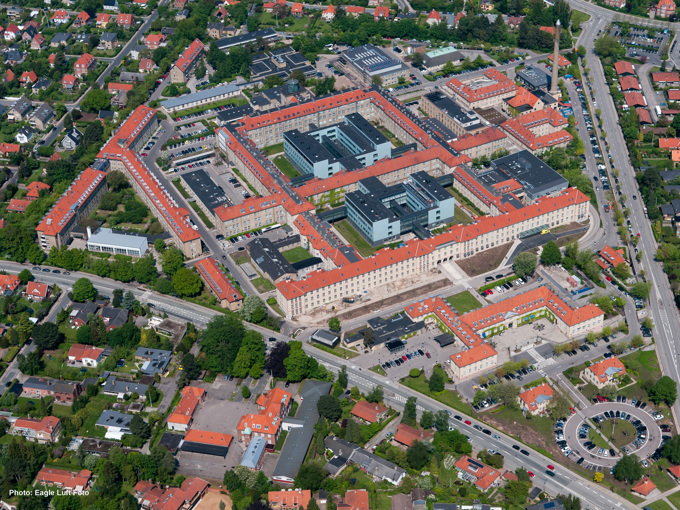 Luftfoto af Gentofte Hospital